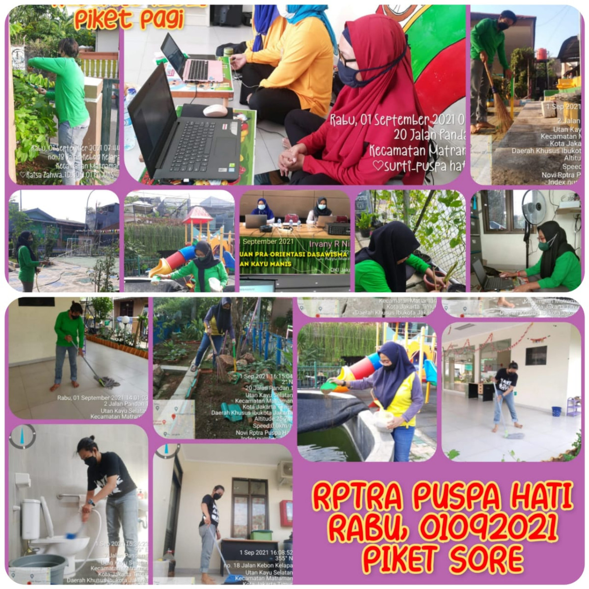 Piket dan Monitoring Pengelola RPTRA Kelurahan Utan Kayu Selatan